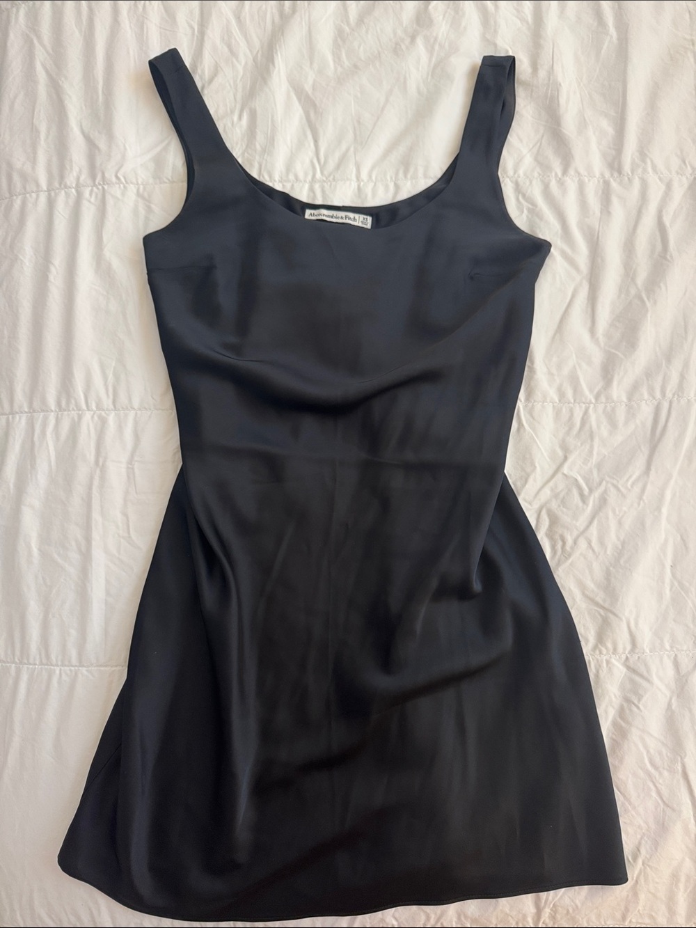 Abercrombie & Fitch Black Square-Neck Mini Slip Dress